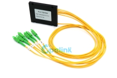 1X5 волоконно-оптический PLC сплиттер, SC/APC, пластиковая коробка ABS упаковка