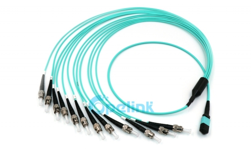 12-волоконный MTP/MPO-ST Om3 круглый волоконный кабель Fanout 2,0 мм волоконно-оптический пачкорд/перемычка