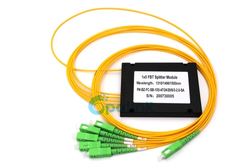 FBT Соединительный разветвитель: 1x5 ABS модуль FBT разветвитель, 2,0 мм SC/APC SingleMode