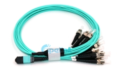 Оптоволоконная перемычка OM3 MPO-ST, 12-волоконный кабель с разветвлением MPO, использование для системы высокой плотности MPO-ST оптоволоконный патч-корд