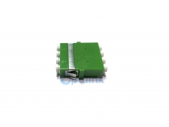 Адаптер четырехкамерного волокна ЛК / АПК, зеленый пластиковый одномодовый волоконно-оптический адаптер без фланца