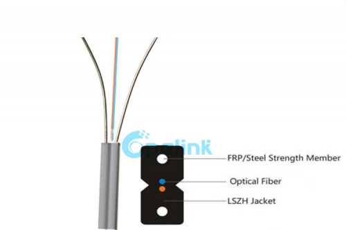 Волоконно-оптический кабель FTTH, многожильный стальной многожильный стальной кабель типа GJXFH, экономичный ответвительный кабель FTTX