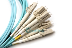 Оптоволоконный соединительный кабель OM3 MPO-LC, 12-волоконный жгутный кабель MPO, использование для коммутационного кабеля MPO-LC для центров обработки данных высокой плотности