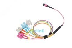 OM4 MPO-SC волоконного филиала патч-корда 8 ядров: высокоплотный волоконно-оптический разломный кабель для центров обработки данных