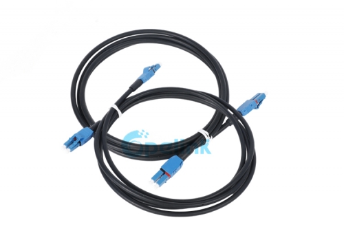 LC to LC Duplex Outdoor Armored Fiber Patch Cord, Single-Mode OS2, 5mm TPU Jacket